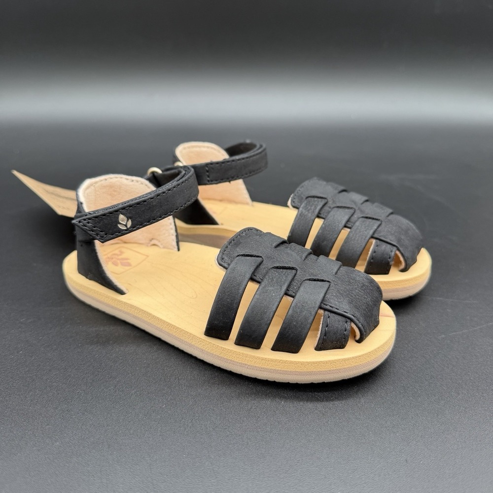 NWT Reef Kids Sz US 7/8 Black Little Reef Prep Sandals